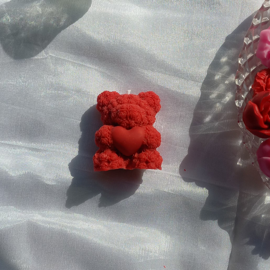 Teddy Heart Candle